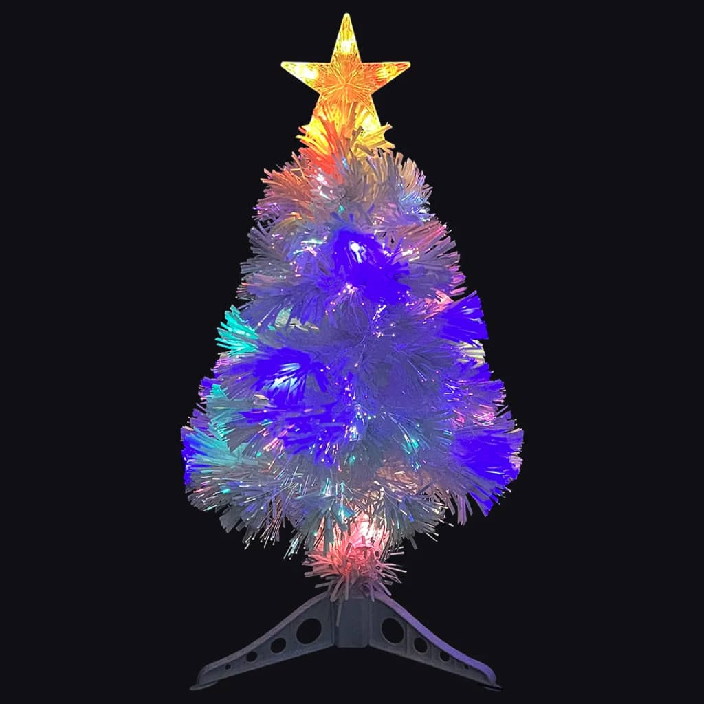 Albero Di Natale Artificiale Con Supporto LED 64 Cm Fibra Ottica