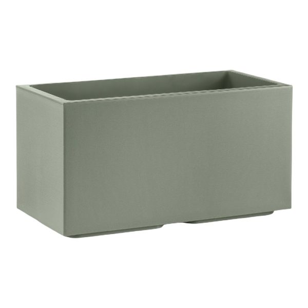 Fioriera rettangolare Matheria in plastica con ruote 80 cm Veca
