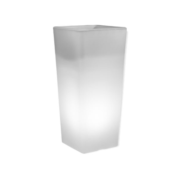 Vaso Cachepot luminoso Clou quadrato in plastica outdoor h 85 cm Veca