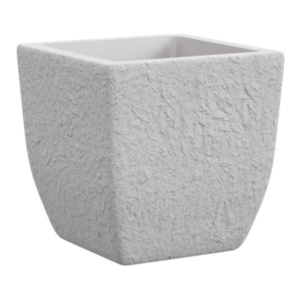 Vaso Lithos finta pietra quadrato 40 cm Tera