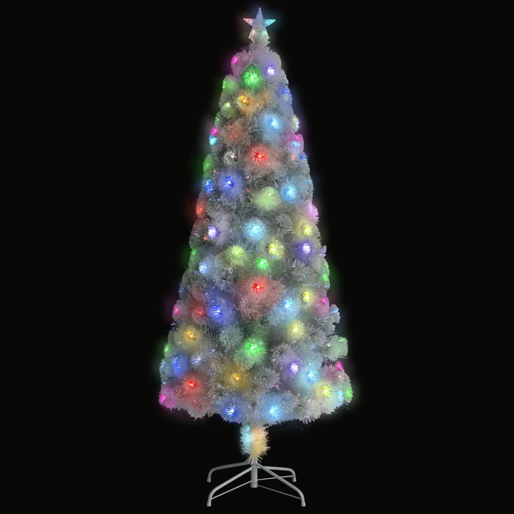 Albero Natale Fibra Ottica 180 Cm Albero di Natale Artificiale LED Bianco 180 cm Fibra Ottica - AMDGarden