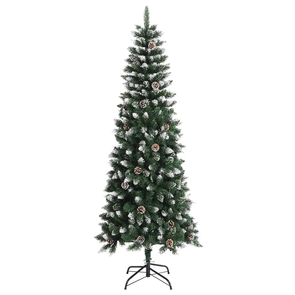 Albero di natale artificiale 240 cm in pvc e metallo verde SANTA CLAUS