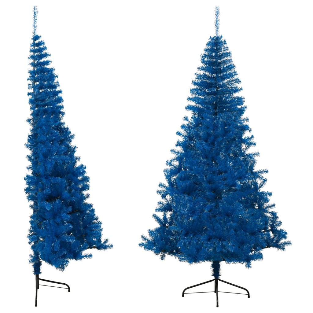 Albero Di Natale Artificiale A Metà Con Supporto Blu 240 Cm Pvc Amdgarden 