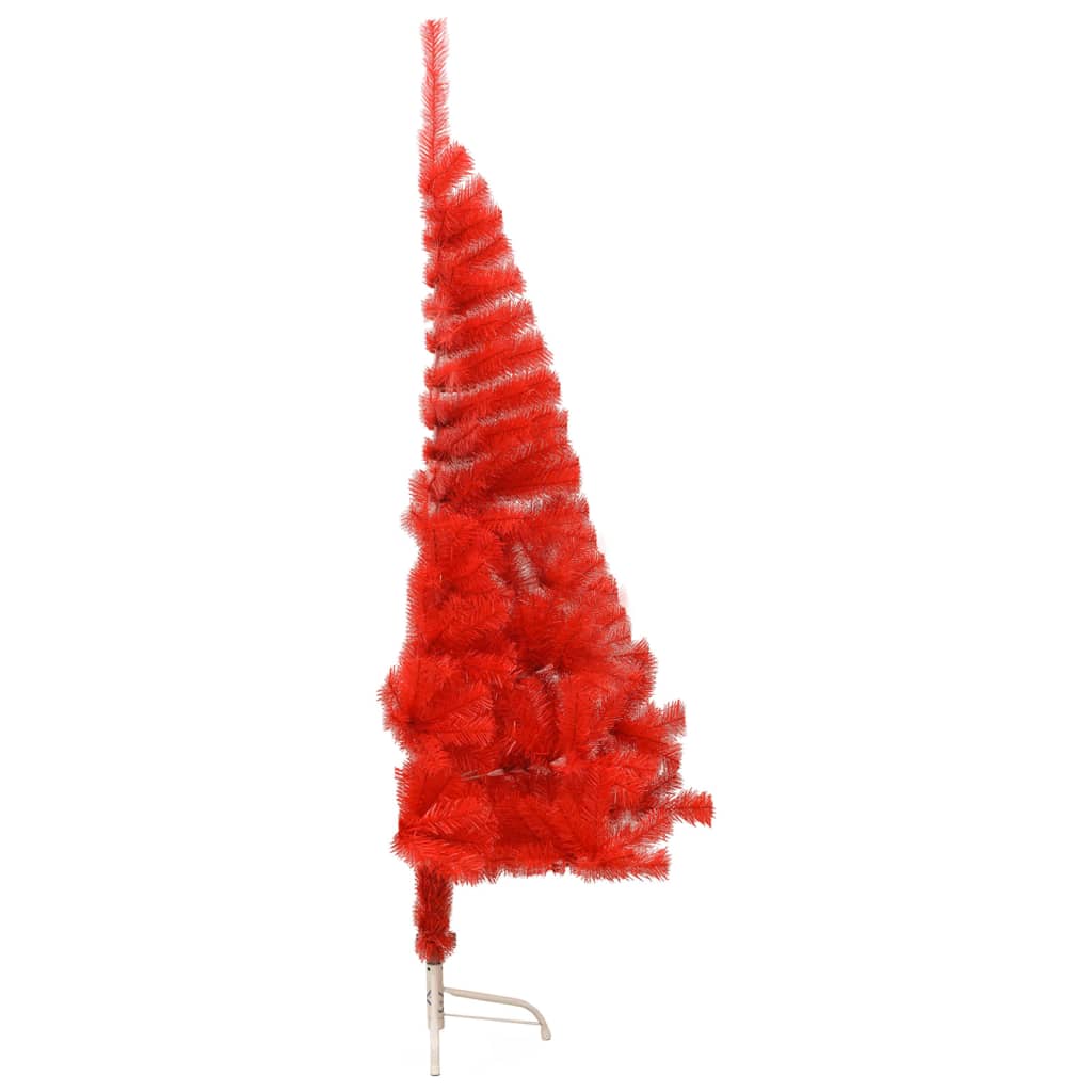 Albero di Natale Artificiale a Metà con Supporto Rosso 120 cm PVC -  AMDGarden