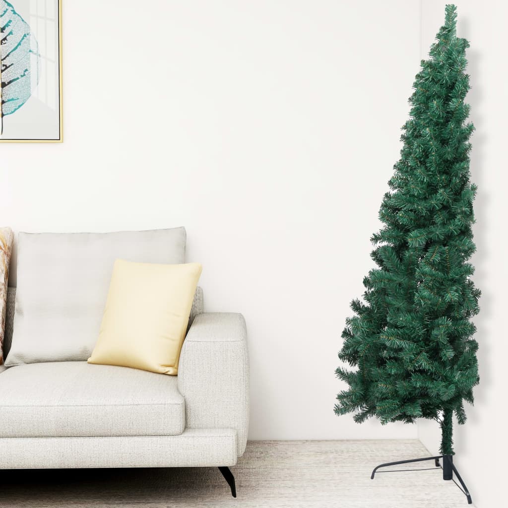 Albero di Natale artificiale con LED e palline L 240 cm Verde