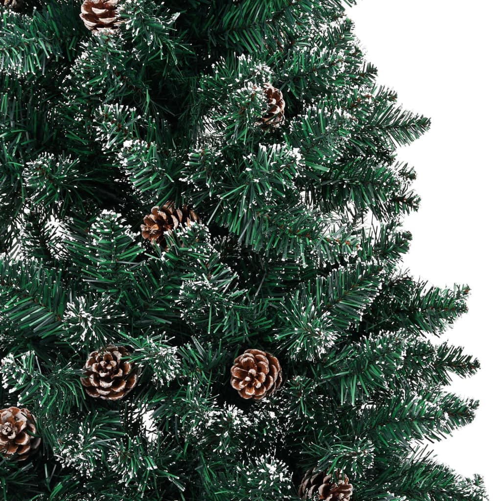 Albero di Natale Artificiale Sottile LED e Palline Verde 180 cm - AMDGarden