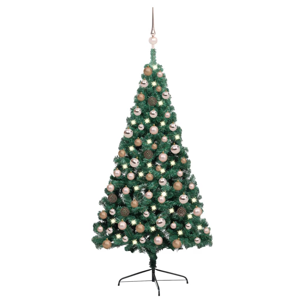 ALBERO DI NATALE DA INTERNO CM 120 H CON 52 PALLINE E GHIACCIO LUMINOSO A  LED