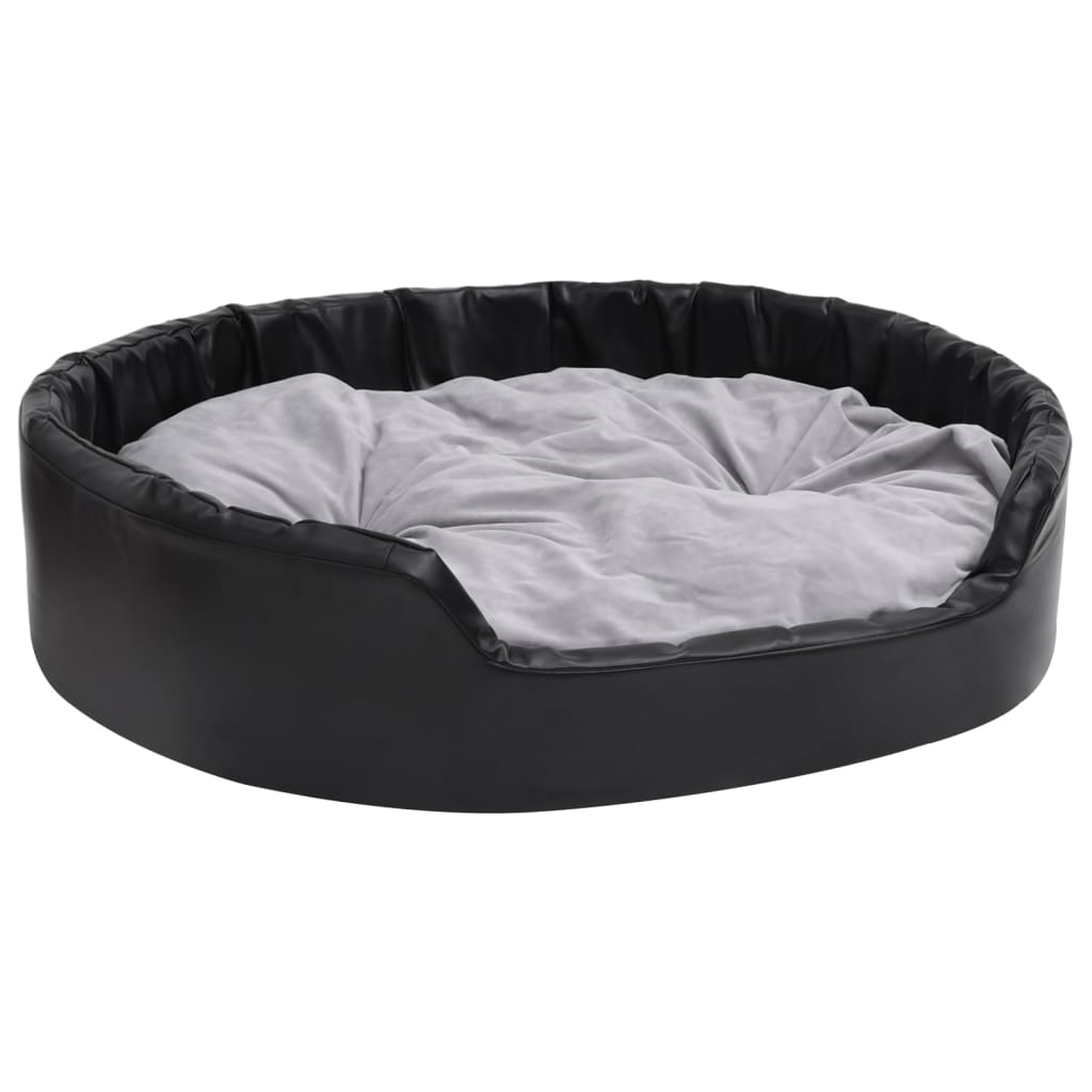 Lettino per Cani Nero e Grigio 99x89x21 cm Peluche e Similpelle - AMDGarden