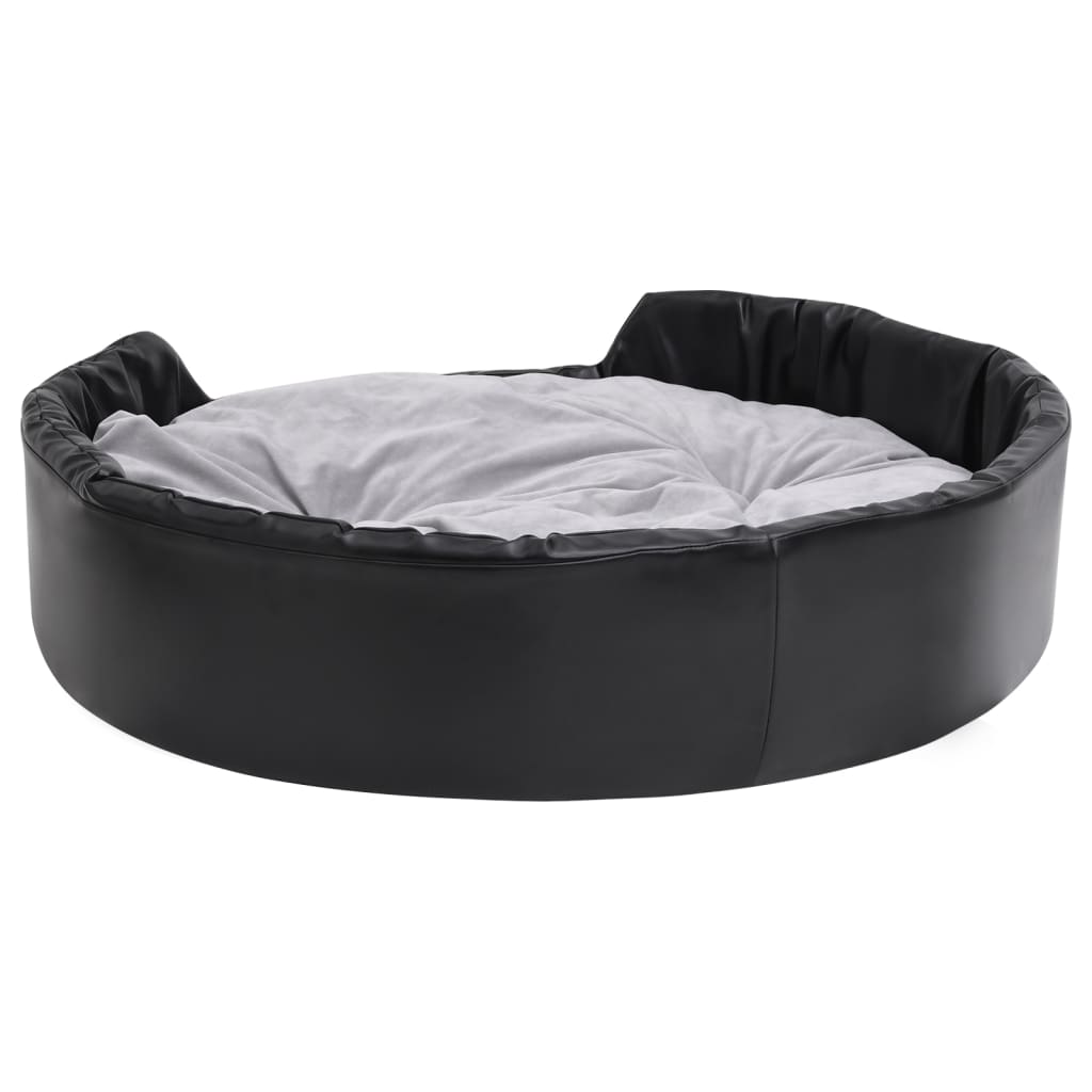 Lettino per Cani Nero e Grigio 99x89x21 cm Peluche e Similpelle - AMDGarden