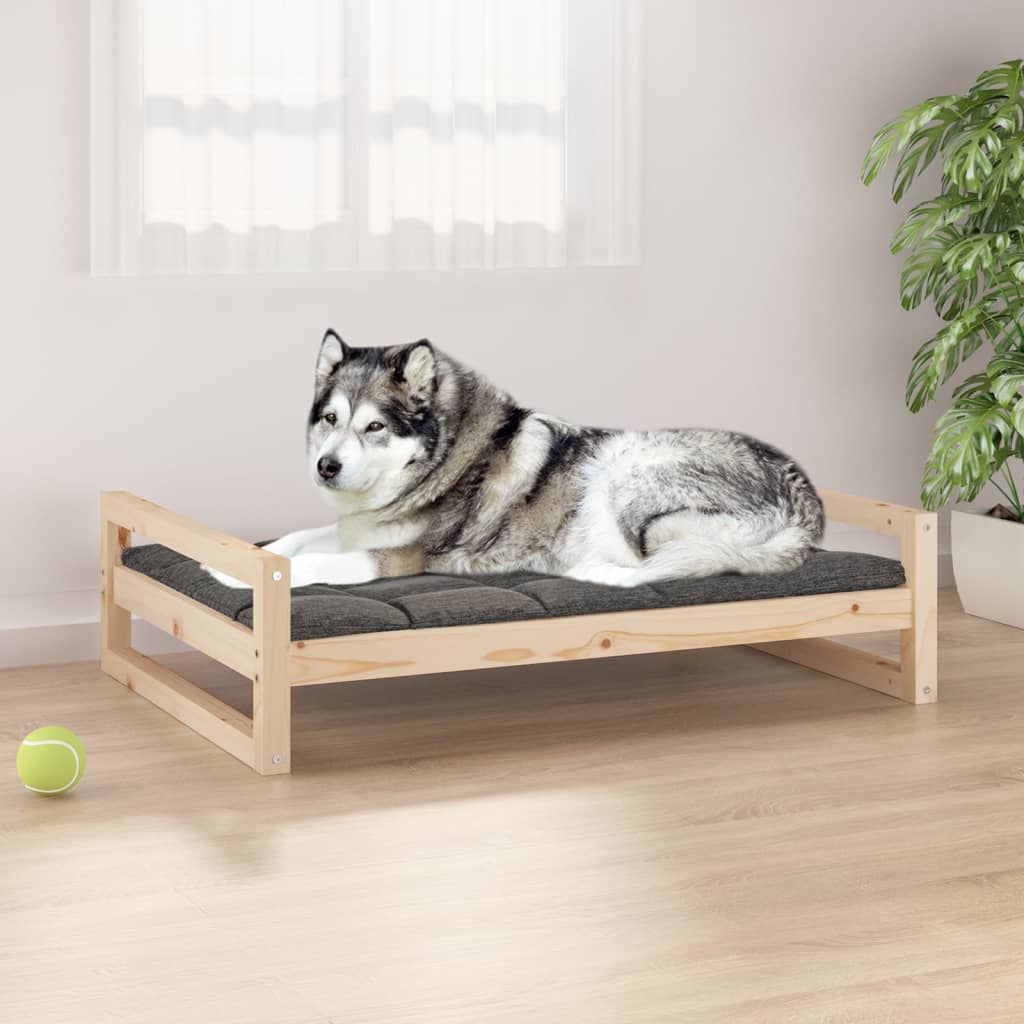 Cuccia per Cani Grigia 75,5x55,5x28cm in Legno Massello di Pino - AMDGarden