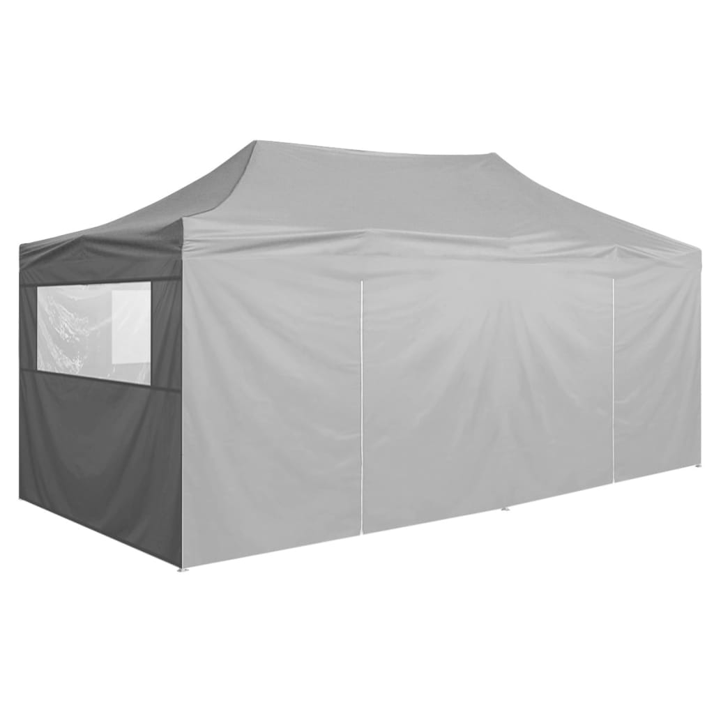 Gazebo Pieghevole con 4 Pareti 3x6m Acciaio Antracite - AMDGarden