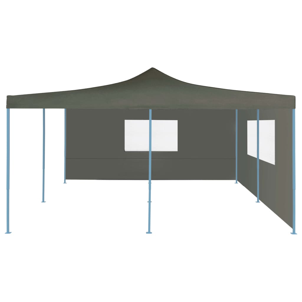 Gazebo Pieghevole con 2 Pareti 5x5 m Antracite - AMDGarden