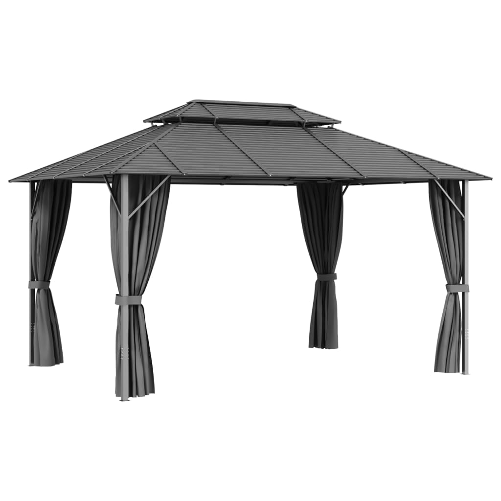 HOMIUSE Gazebo con Teli Laterali e Doppio Tetto 3x4 m Antracite Pergolato  Da Giardino Tenda Impermeabile Esterno Per Attività All'Aperto Fornendo  Ombra E Privacy : : Giardino e giardinaggio